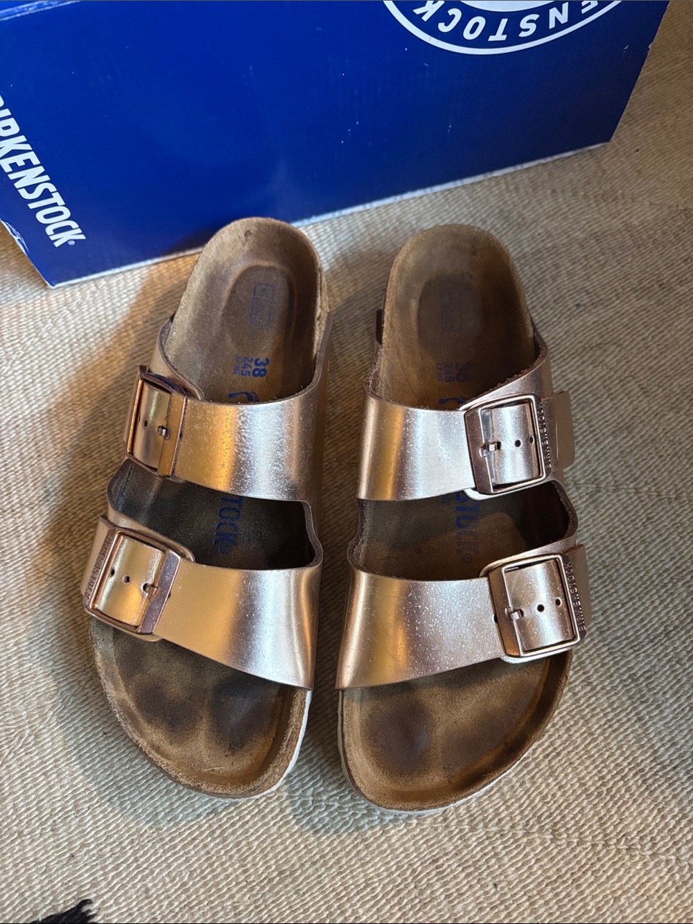Birkenstock Arizona Metallic Copper Sandals